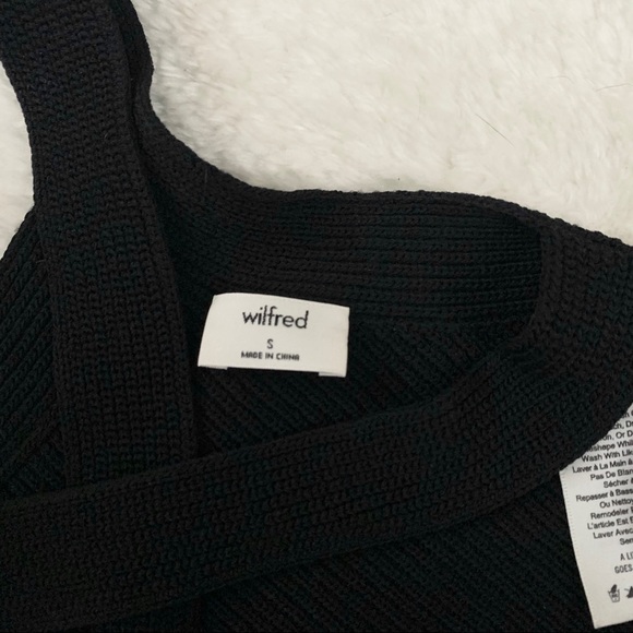 WILFRED Aritzia Cayenne Knit Top Crop Black Small - Picture 7 of 8
